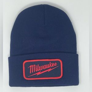 Navy Blue Beanie with Milwaukee Tools patch unique vintage